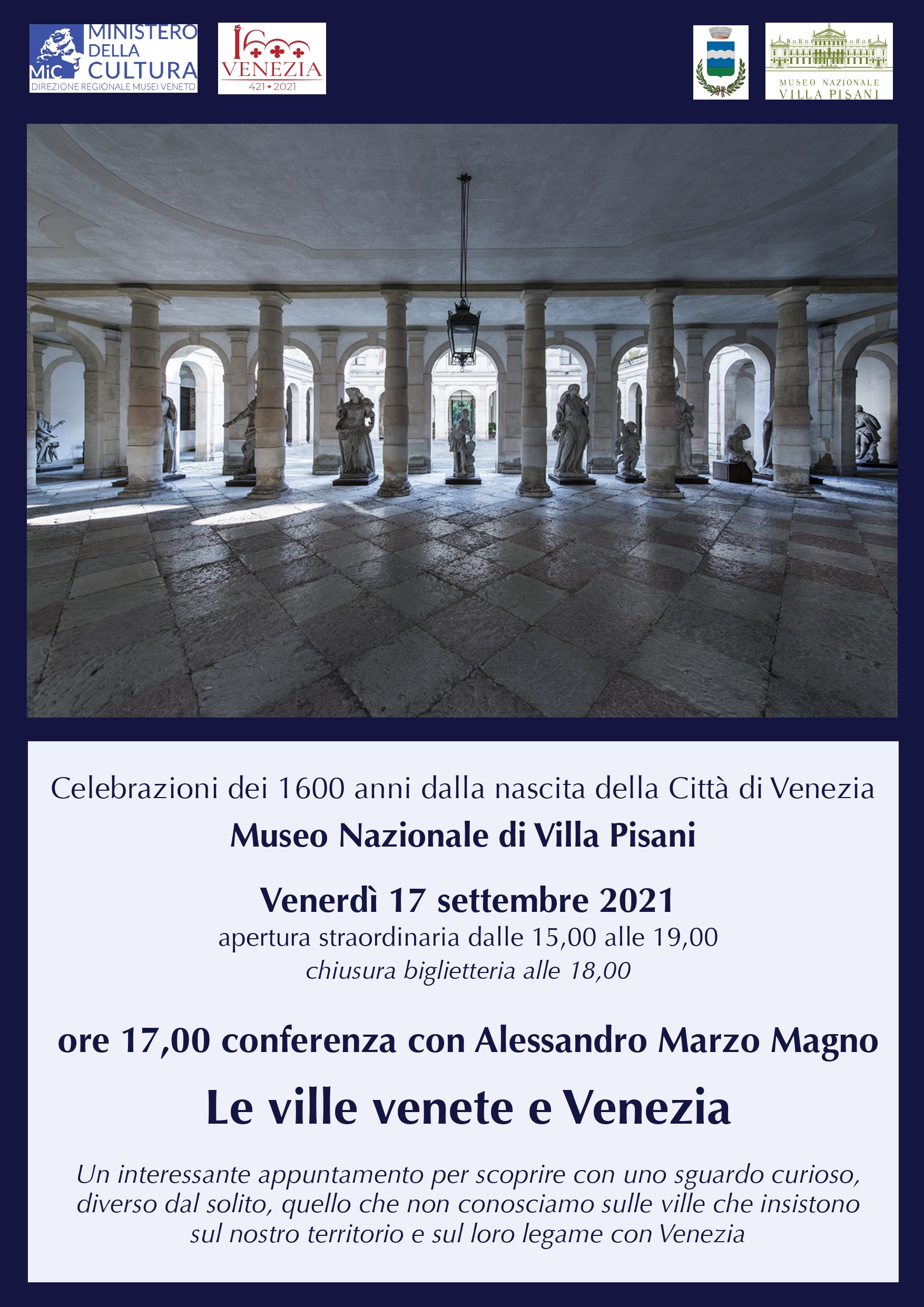 Apertura straordinaria e Conferenza "le Ville venete a Venezia"